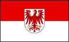 Das Bild zeigt die Landesflagge von Brandenburg.