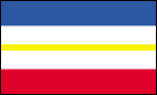 Das Bild zeigt die Landesflagge von Mecklenburg-Vorpommern.