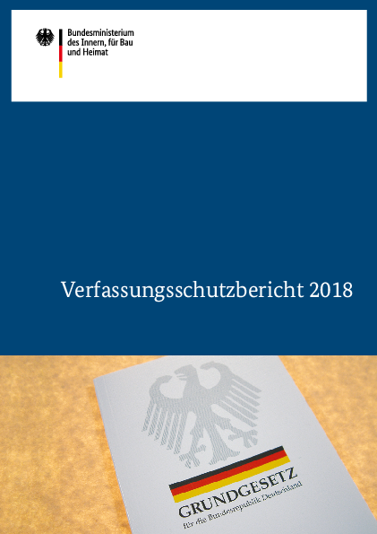 Deckblatt des Verfassungsschutzbericht 2018