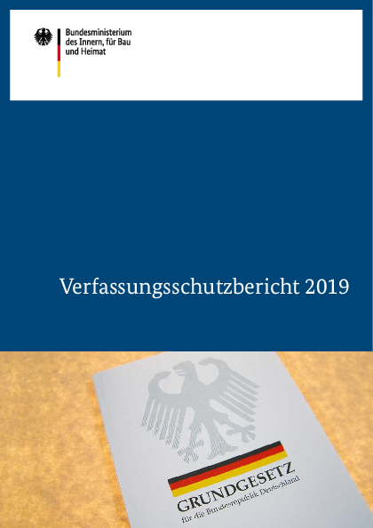 Deckblatt des Verfassungsschutzbericht 2019