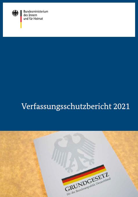 Deckblatt des Verfassungsschutzbericht 2021