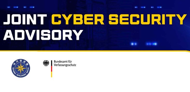 Die Aufnahme zeigt den Schriftzug „Joint Cyber-Security Advisory“ und die Logos von NIS und BfV