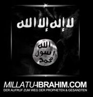 Das Bild zeigt das Logo von „Millatu Ibrahim“. Das Bild zeigt das Logo von „Millatu Ibrahim“.