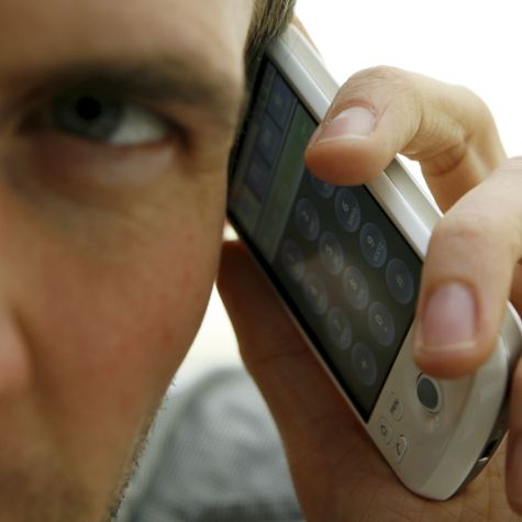 The photograph, taken on April 21, 2009, shows a man talking on his cell phone in Hamburg. (Source: Angelika Warmuth/ZB/picture alliance) The photograph, taken on April 21, 2009, shows a man talking on his cell phone in Hamburg.